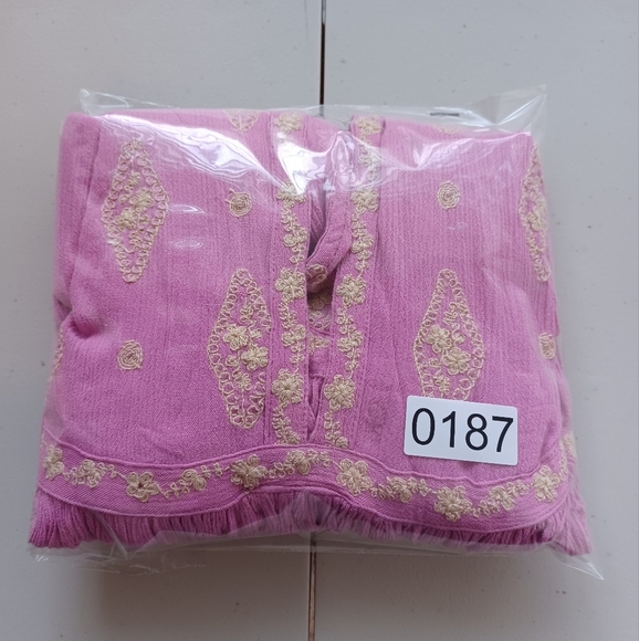 Free People Boho Diamond Embroidered Sleeveless Fairycore Tunic Top - Picture 12 of 13